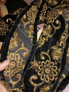 black golden velvet lace