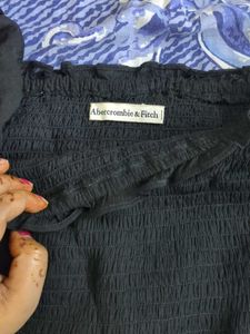 Abercrombie & Fitch Smocked Black Top