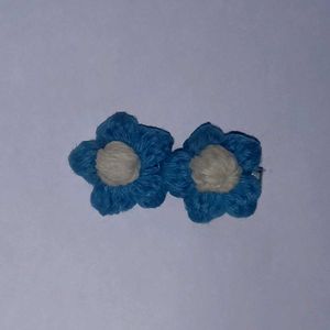 Cute Crochet Flower Hair Clips - Pack of 6