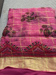 beautiful rose pink saree