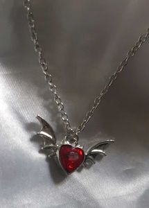 Gothic Bat Heart Necklace