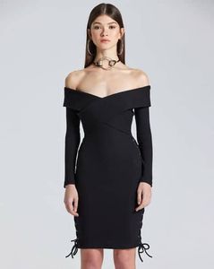 Black Off-Shoulder Mini Dress
