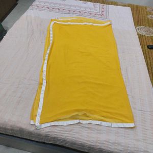 Bright Yellow Dupatta with White Border
