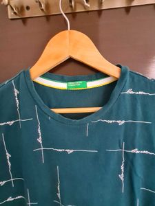 Teal-green Graphic Print T-Shirt
