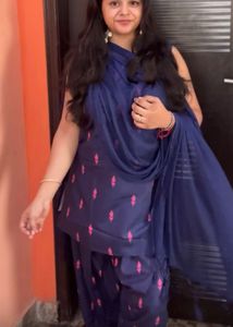 women printed rayon kurtaset with farshi salwar XL