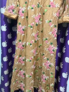 Embroidered mustard yellow dress