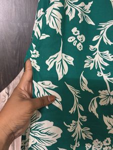 Green Floral Print Kurta