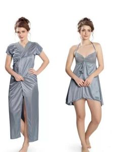 Elegant Satin Robe & Nightgown Set