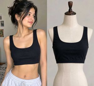 Dark navy blue Crop Sports Bra