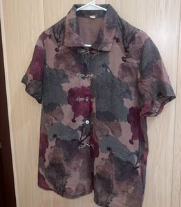 Vintage Floral Print Blouse