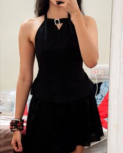 Chic Black Halter Neck Dress