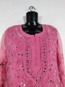 Pink Embroidered Kurta Set (Women's)