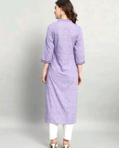 Elegant Lavender Embroidered Kurta