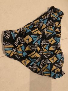 Retro Geometric Print Bikini Top