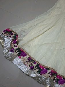 Elegant Floral Print Anarkali Dress