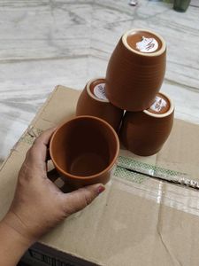 unused Terracotta Tea Cups - Set of 4