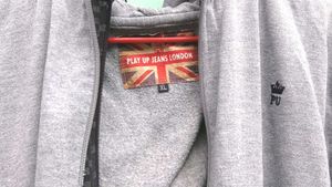 dubble layers Grey Zip-Up Hoodie