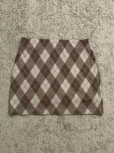 Brown & Beige Argyle Check Skort 🤎