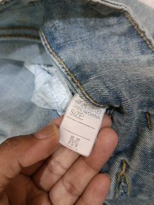 Light Wash Split Flare Jeans