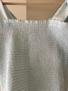 Blue Tie-Strap Smocked Top
