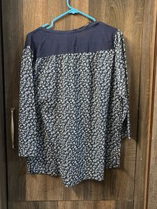 Floral Print Button-Up Tunic Top