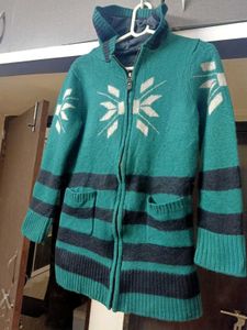 NEW Women's Green Hooded Knit Jacket
