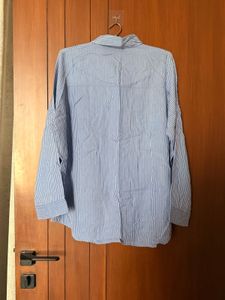 Blue Stripes Embroidered Shirt - XL