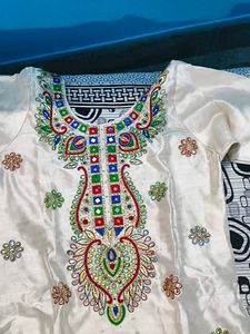 Heavy Embroidered  Kurta Set With Mirror Work