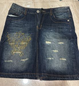 Vintage Y2K aesthetic Denim Mini Skirt