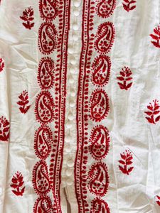 Elegant White Embroidered Kurta