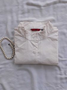 Elegant White Button-Up Shirt