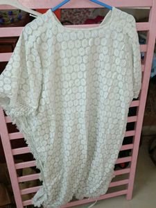 White Lace Kaftan Top