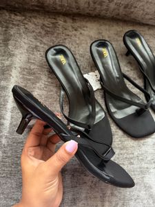 ZARA Square Toe Thong Heels