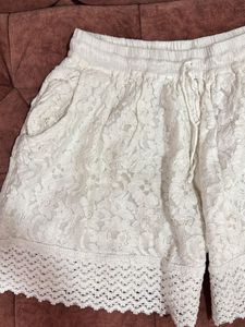 White Lace Shorts