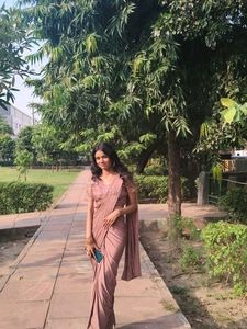 Elegant Rose Gold Saree