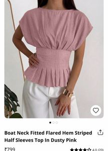 New Pink Pleated Top