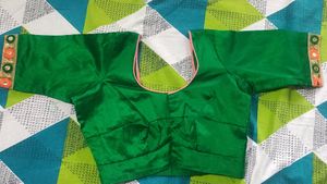 Peach Cotton Saree With Stitched Blouse