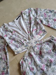 Floral Cut-Out Long Sleeve Dress