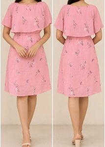 Chic Pink Floral Midi Dress