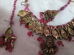 Elegant Pink &amp; Gold Jewelry Set