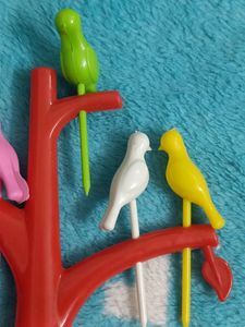 Fruit Fork Decorative Bird Tree Set for Lunch Dese
