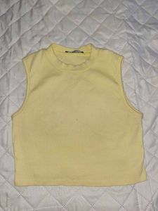 Sleek Yellow Ribbed Tank Top