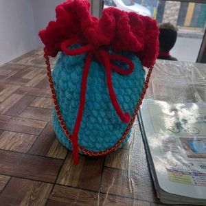 Handmade Plush Drawstring Pouch