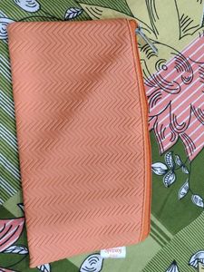 orange Chevron pouch