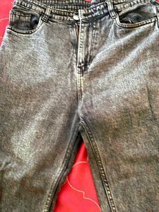 Washed Grey Wide Leg Jeans