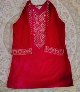 Myntra velvet short kurti for women