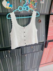 Crocheted Button-Up Tank Top