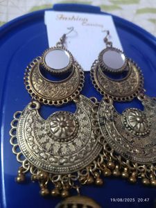 New Golden Oxidised Jhumka Earrings
