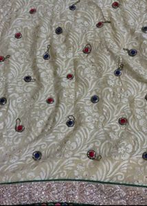 Embellished Cream Saree