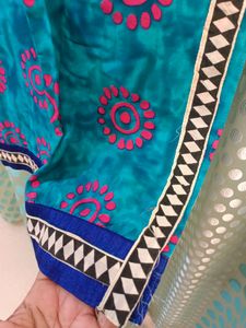 Retro Teal Print Dress